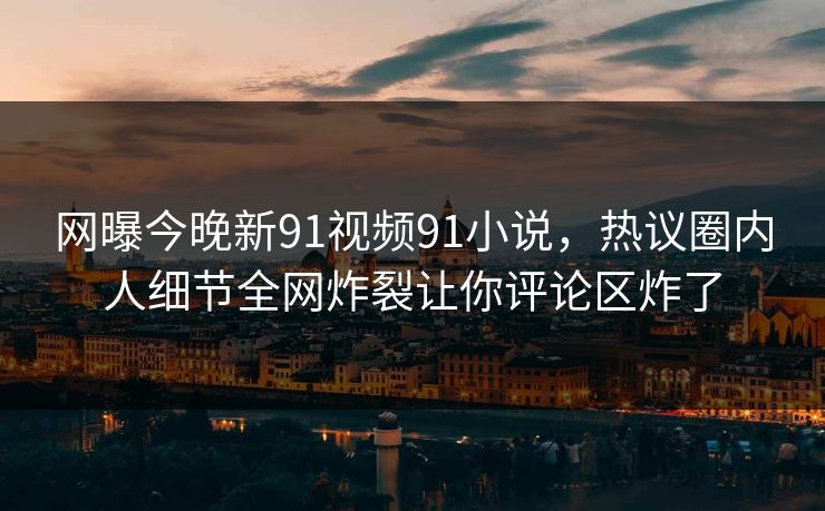 网曝今晚新91视频91小说，热议圈内人细节全网炸裂让你评论区炸了