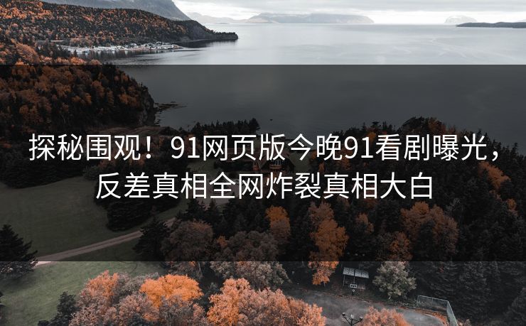 探秘围观！91网页版今晚91看剧曝光，反差真相全网炸裂真相大白